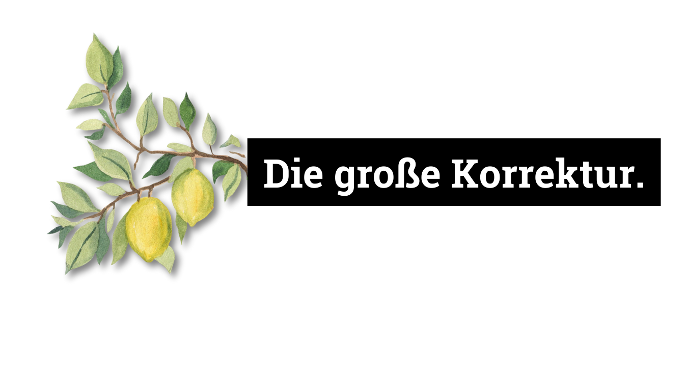 Selbstausdruck - Die große Korrketur.